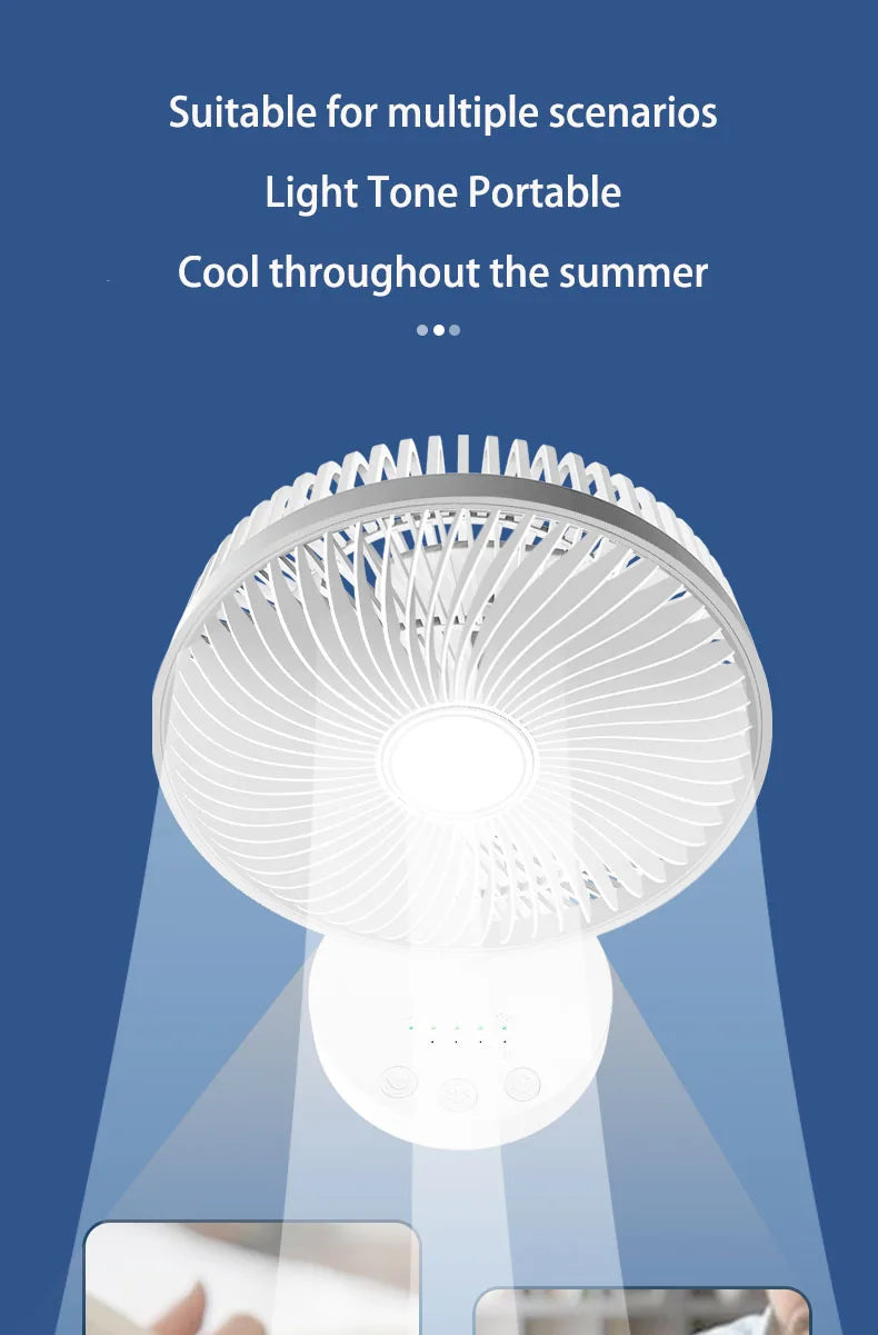 3600mAh USB Desk Fan - 4 Speed Adjustable Cooling for Home & Travel 🌬️✨