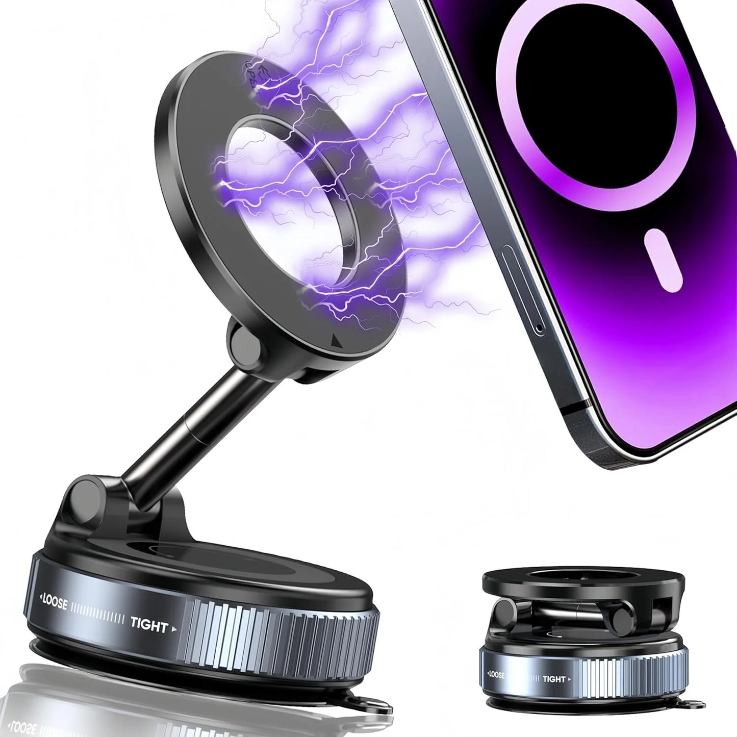 Vacuum Magnetic Phone Holder - MagSafe 360° Adjustable Suction Cup Stand 📱✨