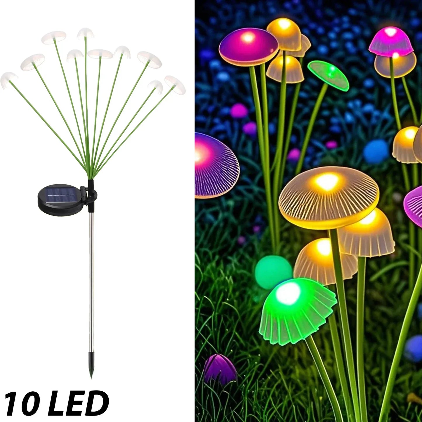 Solar Mushroom Lawn Lights - Waterproof LED Jellyfish Lamp for Garden Decor 🌼✨