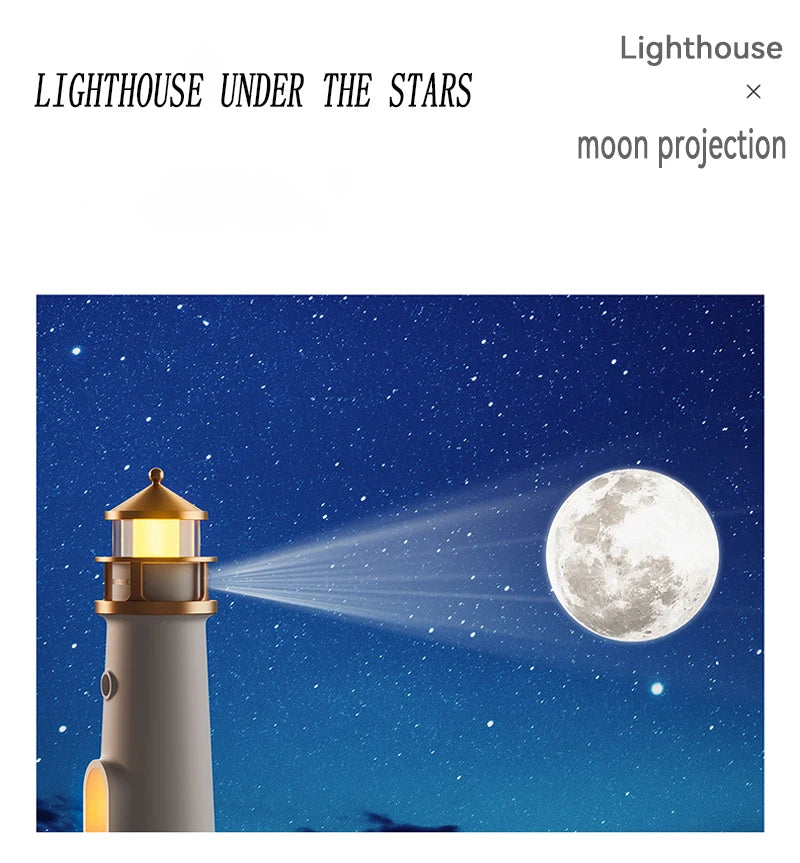 Floating Moon Lamp Projection Lighthouse Night Light with Bluetooth Speaker 🌙✨