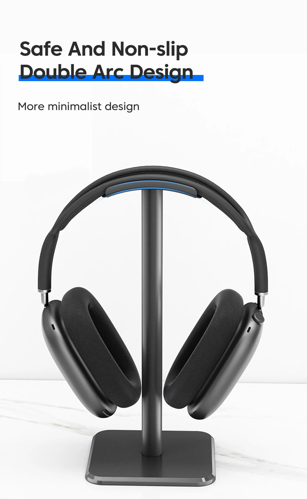 Universal Headphone Stand - Aluminum Alloy Gaming Headset Holder for Desktop Earphones Support