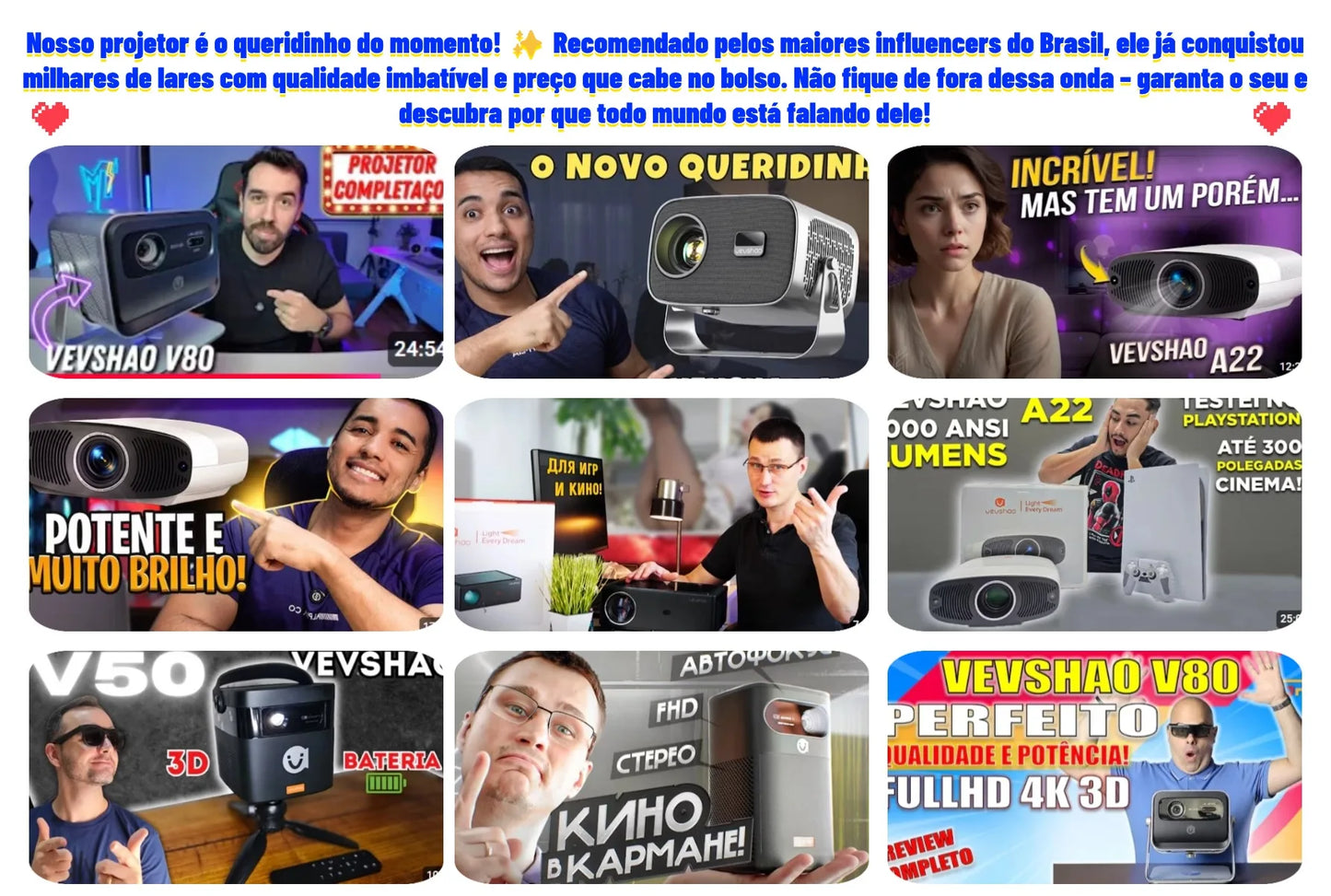 VEVSHAO V80 4K Projector Full HD1080P 2200 Anis Lumens Android 11.0 WiFi 6 Video Home Movie Theater Projectors with Base Stand