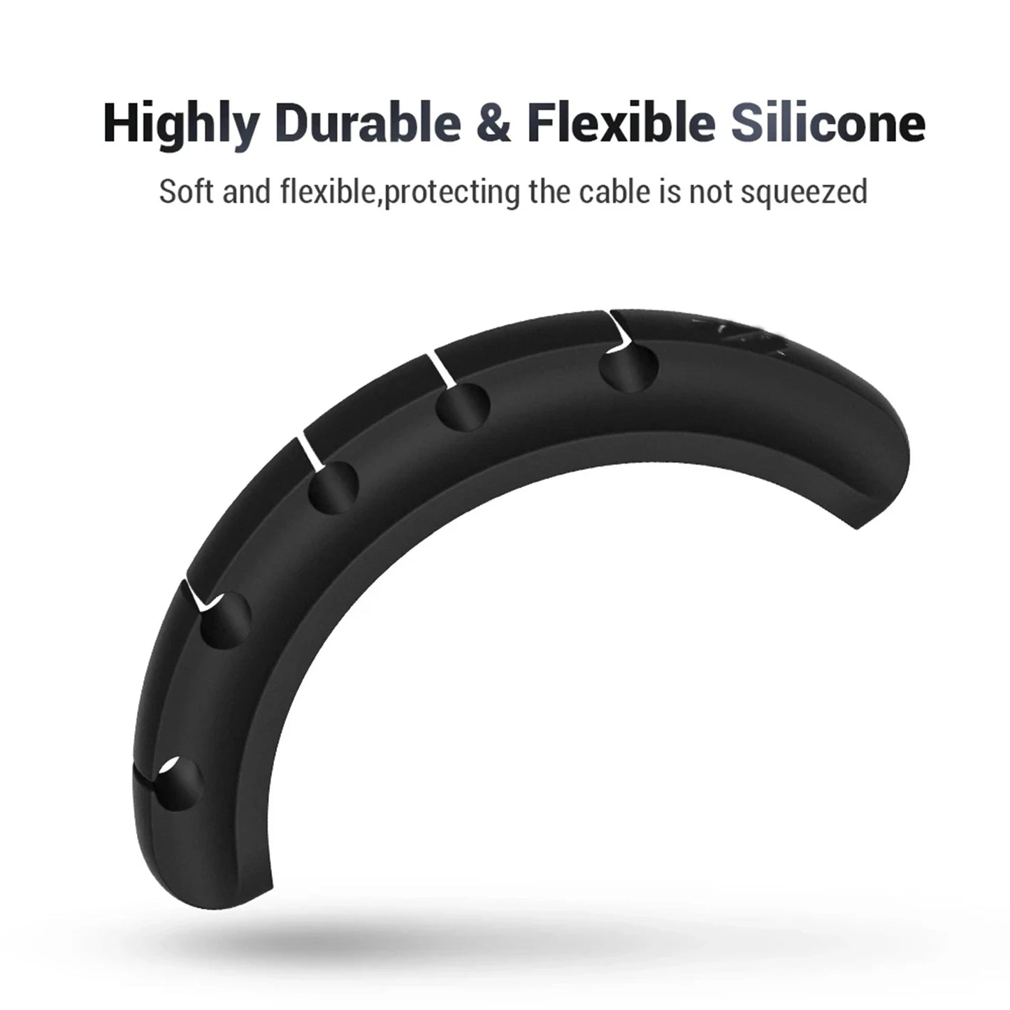 L16 Silicone USB Cable Organizer – Premium Desktop Tidy Management Clips Holder for Mouse & Headphone Wires