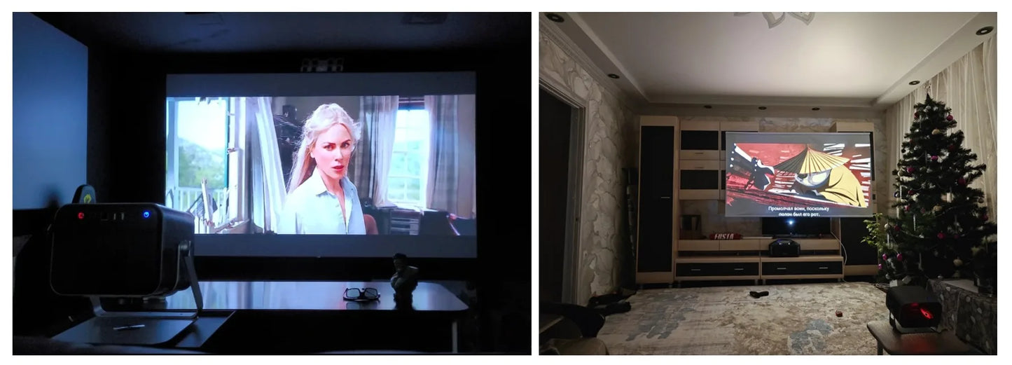 VEVSHAO V80 4K Projector Full HD1080P 2200 Anis Lumens Android 11.0 WiFi 6 Video Home Movie Theater Projectors with Base Stand