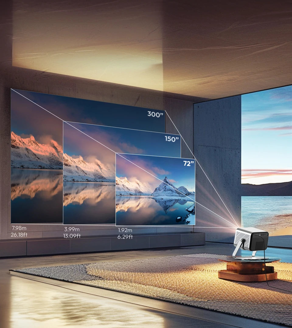 VEVSHAO V80 4K Projector Full HD1080P 2200 Anis Lumens Android 11.0 WiFi 6 Video Home Movie Theater Projectors with Base Stand