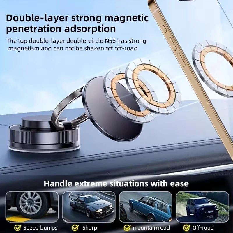 360 Degree Rotating Magnetic Mobile Phone Holder on dashboard