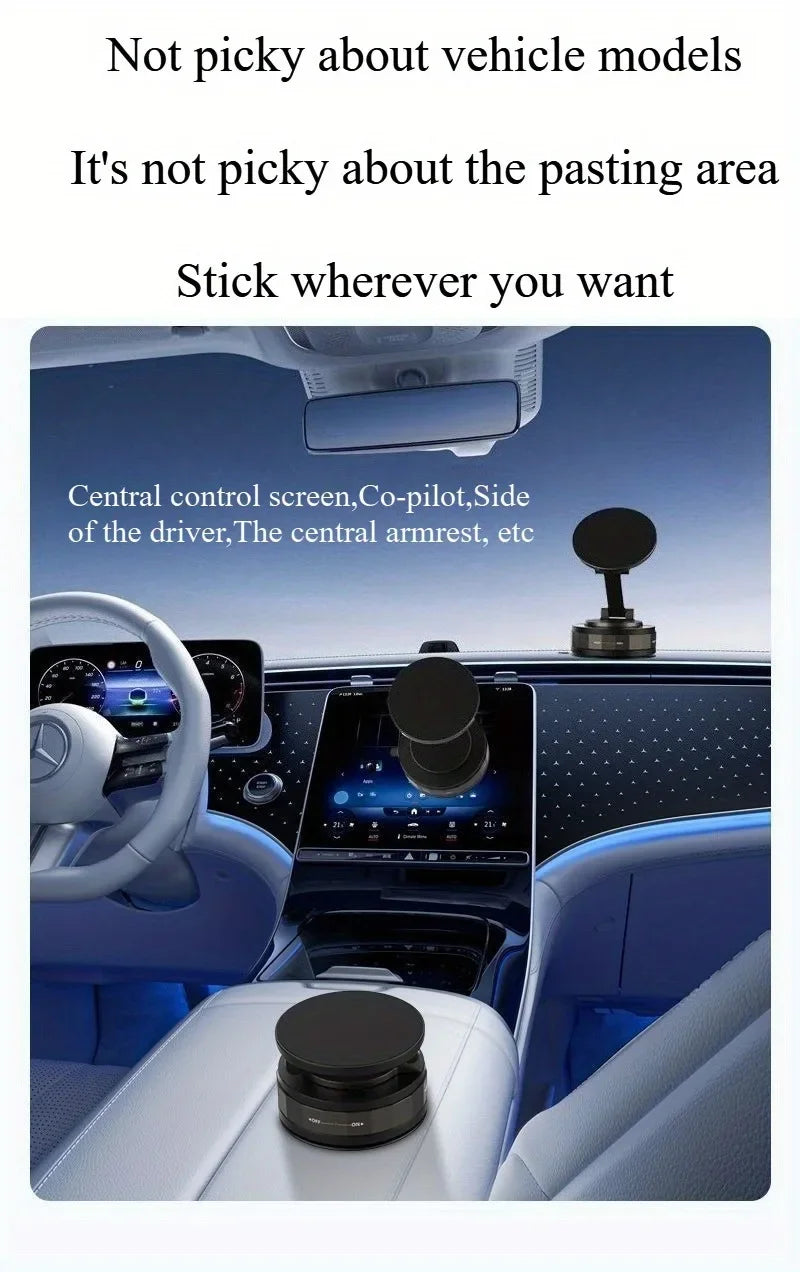 Lightweight Magnetic Car Phone Stand - Vacuum Suction Rotating Holder 📱✨