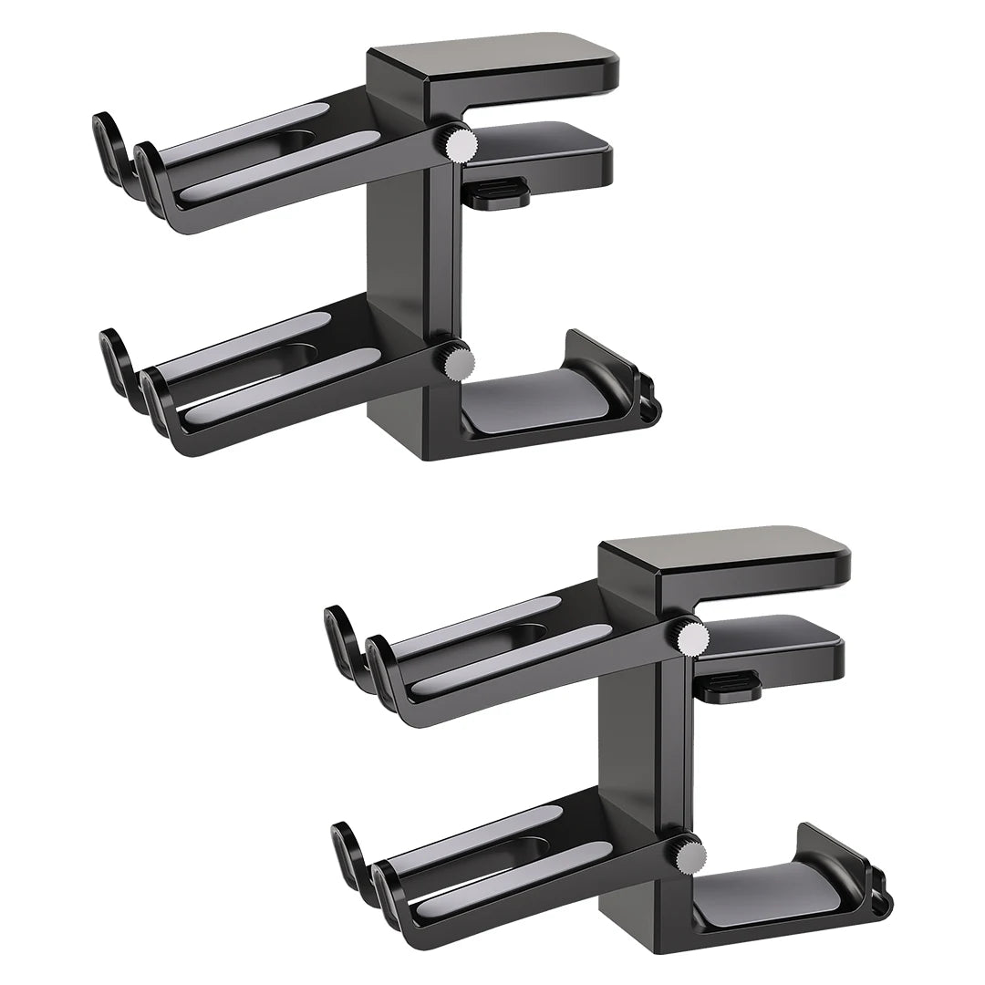 2-in-1 PC Gaming Headphone Stand - Adjustable Space-Saving Holder