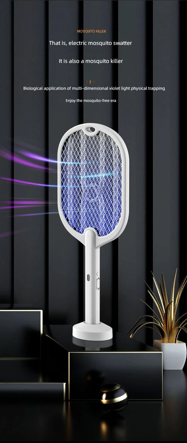 3000V Mosquito Swatter | 3-in-1 Electric Mosquito Killer — Handheld, Wall Mount & Desktop Lamp with TYPE-C Charging