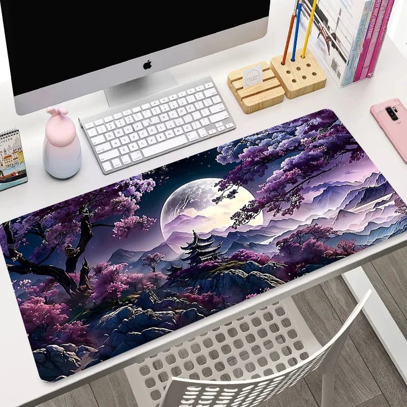 Night Moon Large Cool Mouse Pad – Premium Non-Slip Esports Desk Mat for Laptop & PC Gaming