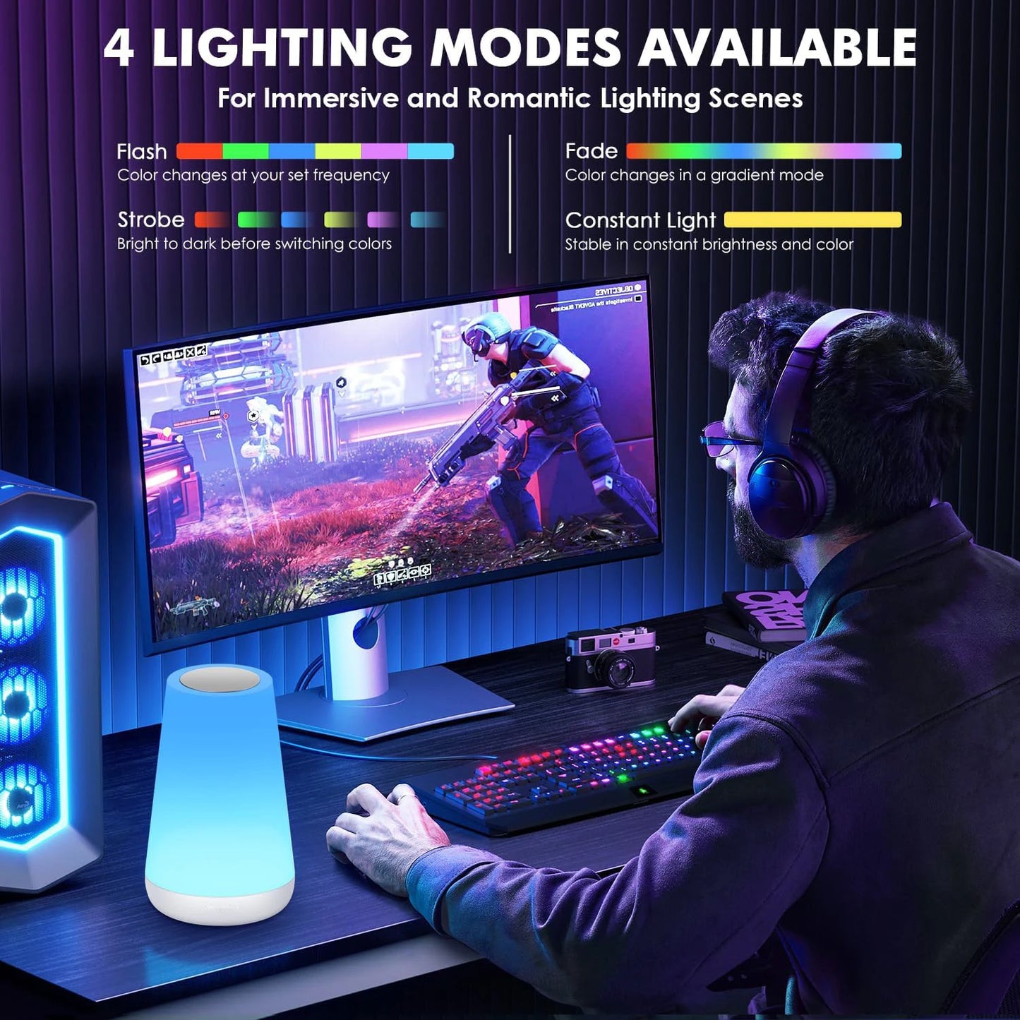 LED 13 Color Changing Night Light - Rechargeable RGB Touch Lamp 💡✨