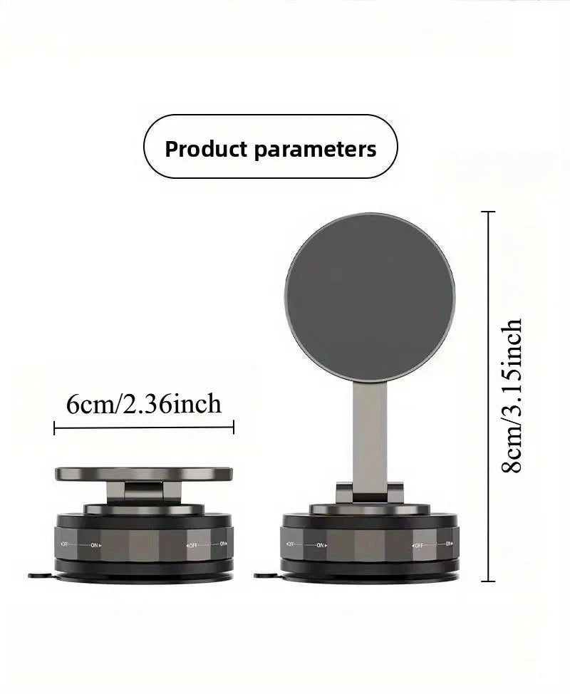 Lightweight Magnetic Car Phone Stand - Vacuum Suction Rotating Holder 📱✨