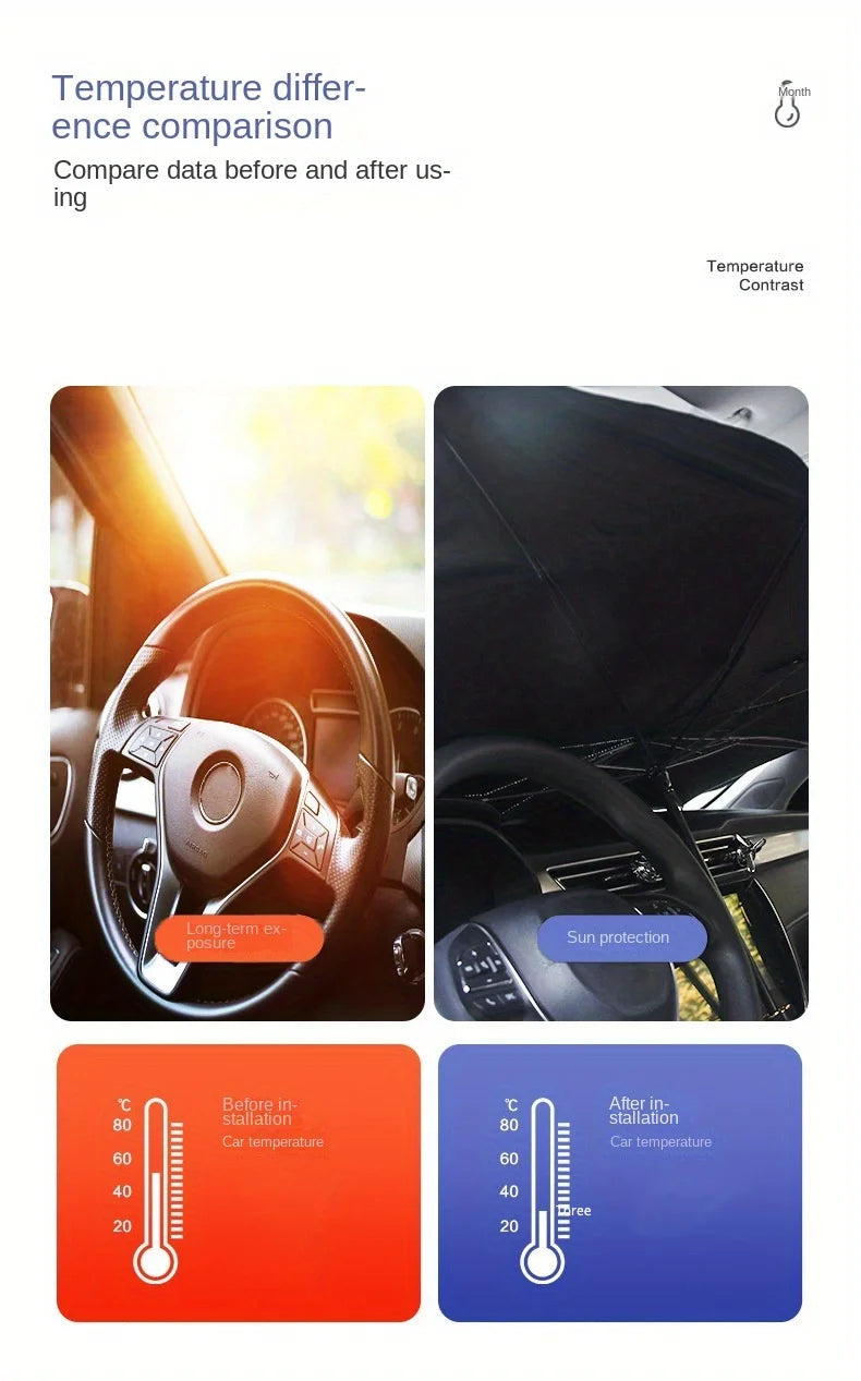 Car Front Windshield Sunshade Umbrella - Summer Sun Protection & Cooling 🚗✨