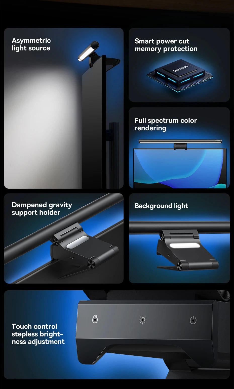 Baseus Screen Light Desk Lamp - USB Adjustable Monitor Light for Work & Study 💡✨