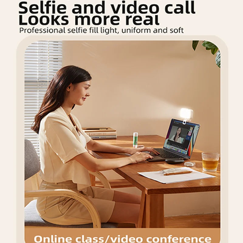 Pocket LED Selfie Light - Clip-On Ringlight for iPhone, iPad, & Laptop 💡✨