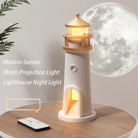 Floating Moon Lamp Projection Lighthouse Night Light with Bluetooth Speaker 🌙✨