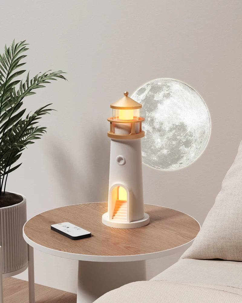 Floating Moon Lamp Projection Lighthouse Night Light with Bluetooth Speaker 🌙✨