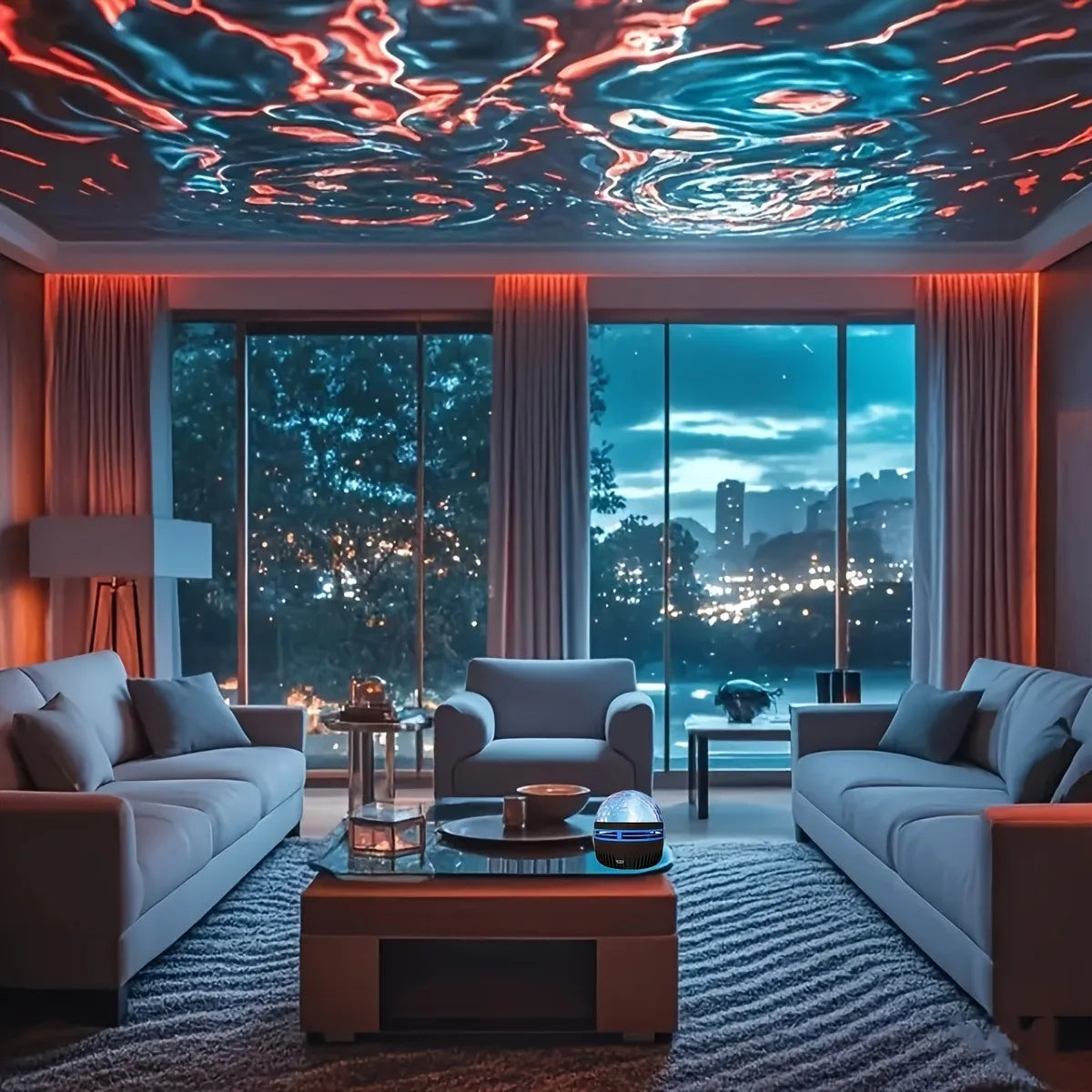 Water Ripple & Dreamy Aurora Projection Light - 7-Color USB Night Light 🌌✨