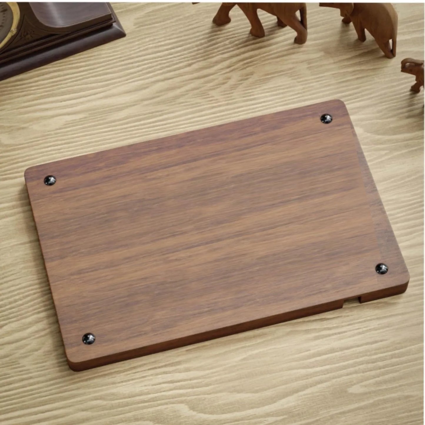 Wooden Office Desktop Storage Box - Solid Wood Partition Tray for Phones &amp; Accessories 🗂️✨