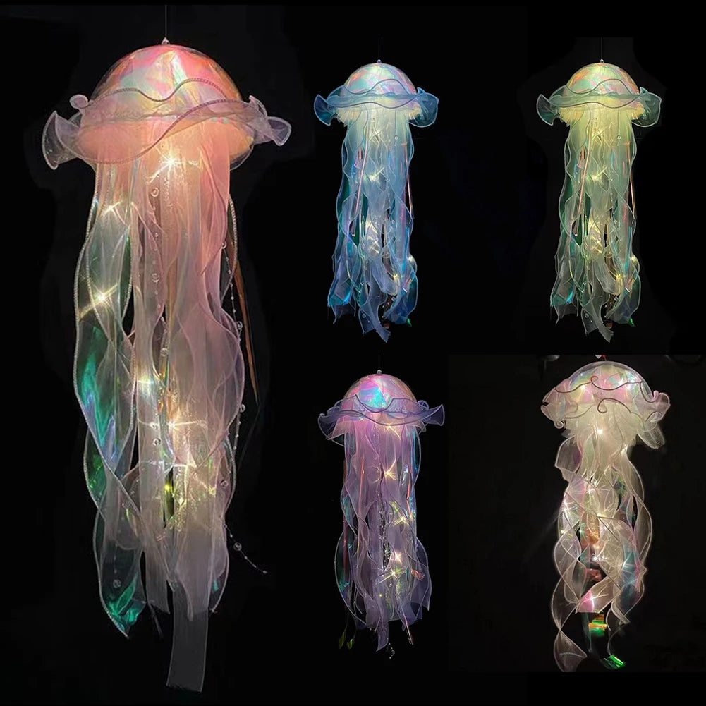 Jellyfish Lamp Portable Flower Lamp - Hanging Night Light & Wind Chimes 🪼✨