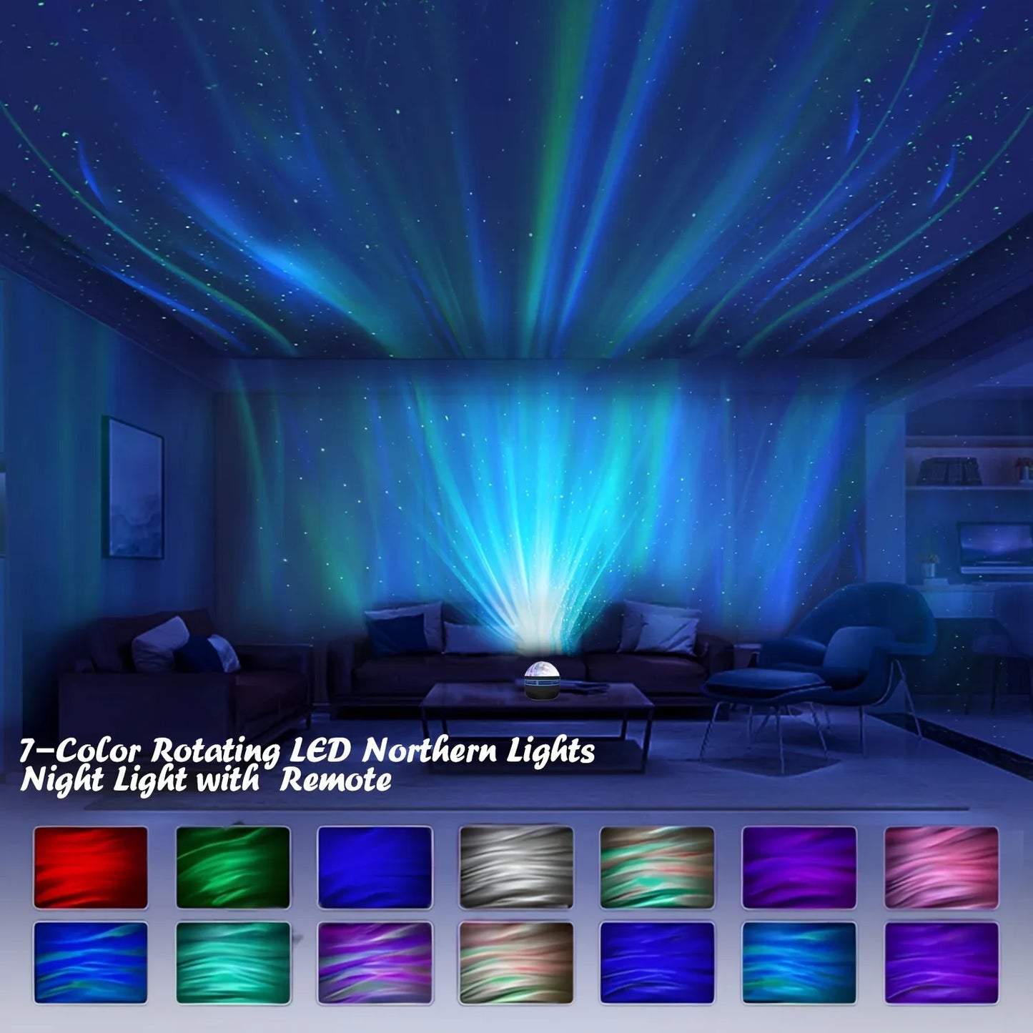 Water Ripple & Dreamy Aurora Projection Light - 7-Color USB Night Light 🌌✨