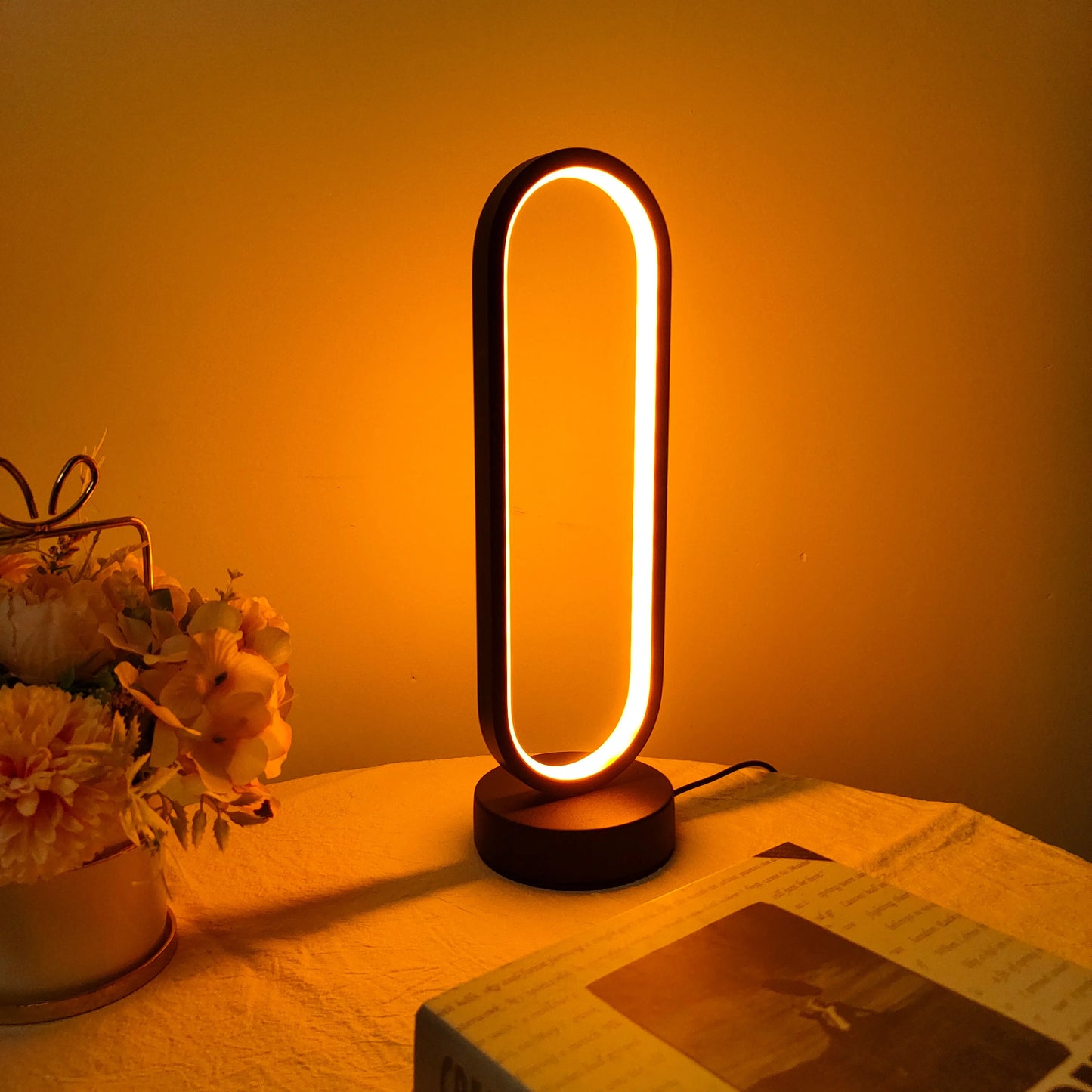 Ring Lamp Three-Color Dimming Bedside Lamp - LED Night Light for Bedroom 💡✨