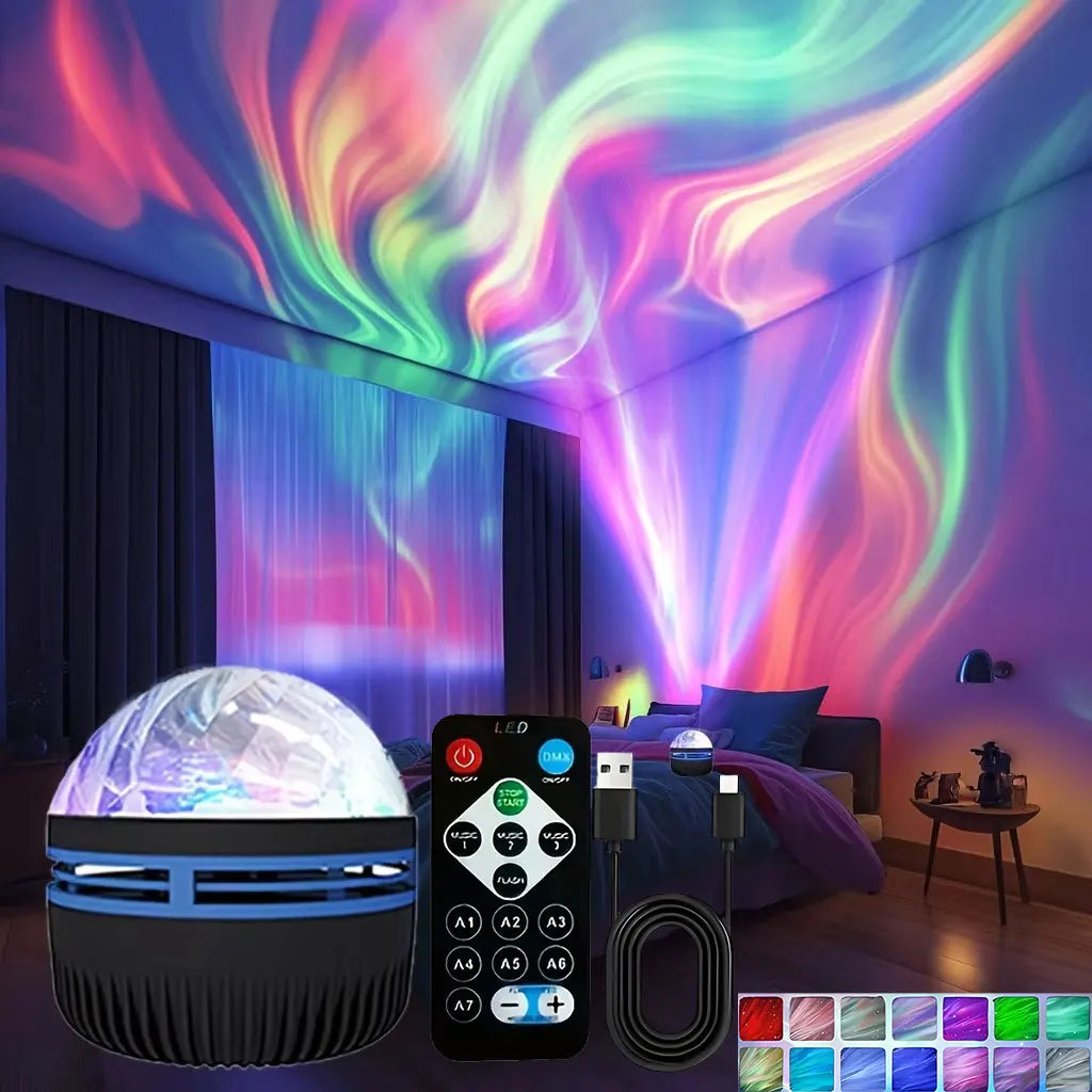Water Ripple & Dreamy Aurora Projection Light - 7-Color USB Night Light 🌌✨