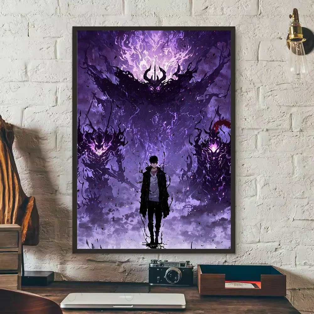 Stunning Solo Leveling Anime Poster HD Art – Waterproof Sticky Wall Décor for Your Living Room