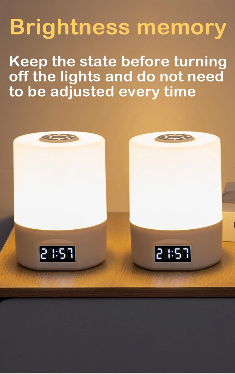 LED Night Light Clock - Touch Dimmable Bedside Desk Lamp for Kids & Adults 🕰️✨