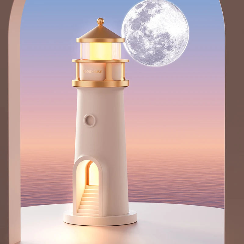 Floating Moon Lamp Projection Lighthouse Night Light with Bluetooth Speaker 🌙✨