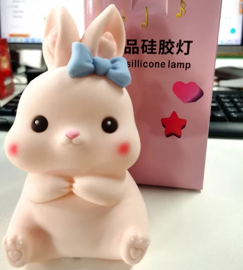 Cute Animal Night Light - Panda, Rabbit, Duck Silicone Lamp for Kids 🌟✨