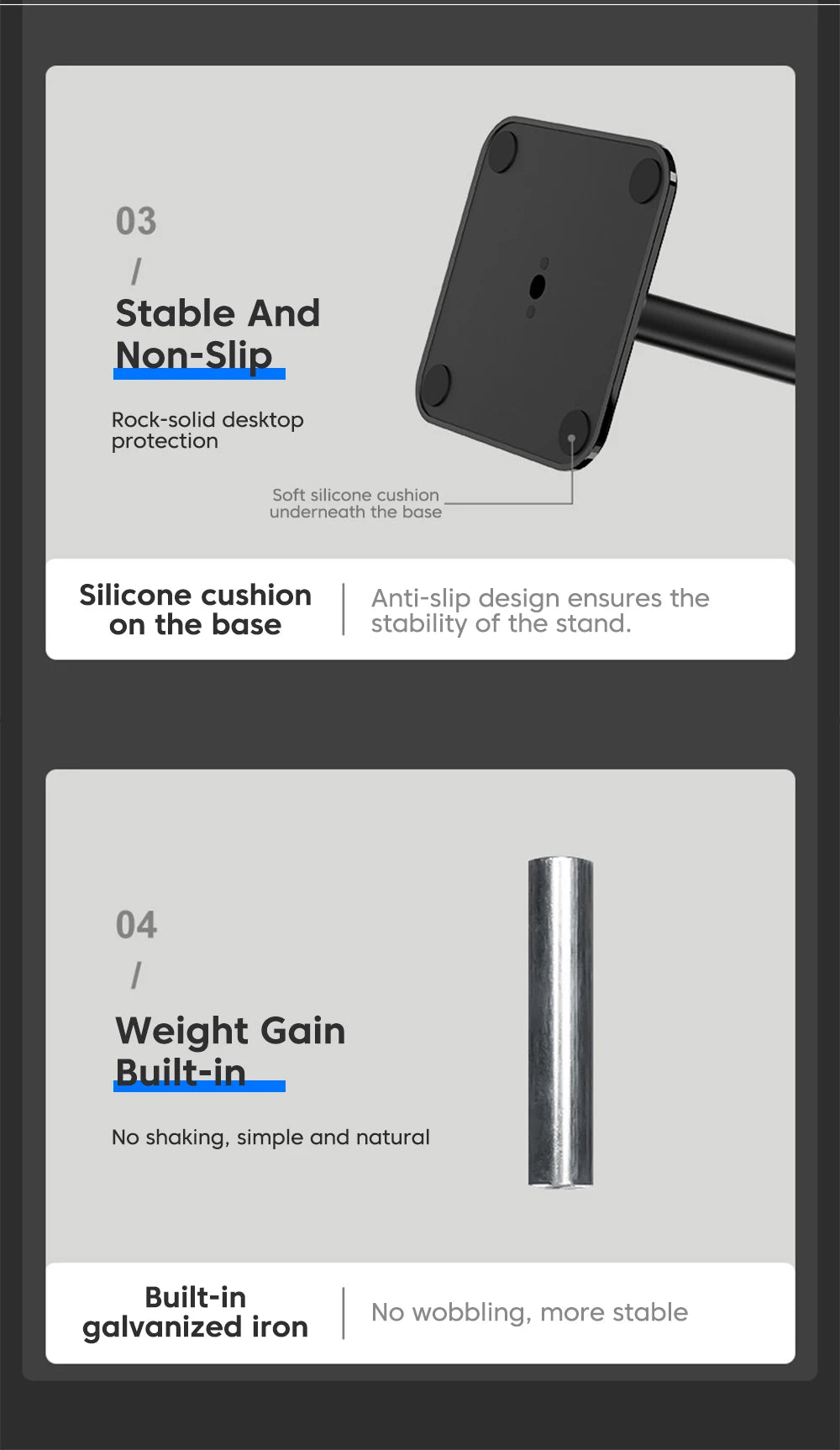 Universal Headphone Stand - Aluminum Alloy Gaming Headset Holder for Desktop Earphones Support