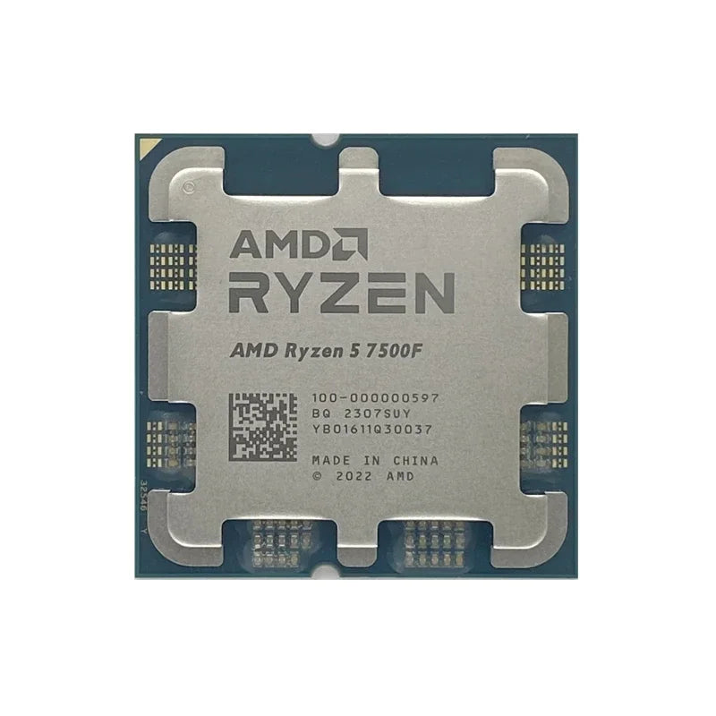 New AMD Ryzen 5 7500F 3.7GHz 6-Core 12-Thread L3=32M Processor 65W R5 7500F Socket AM5 5NM DDR5 New but without cooler