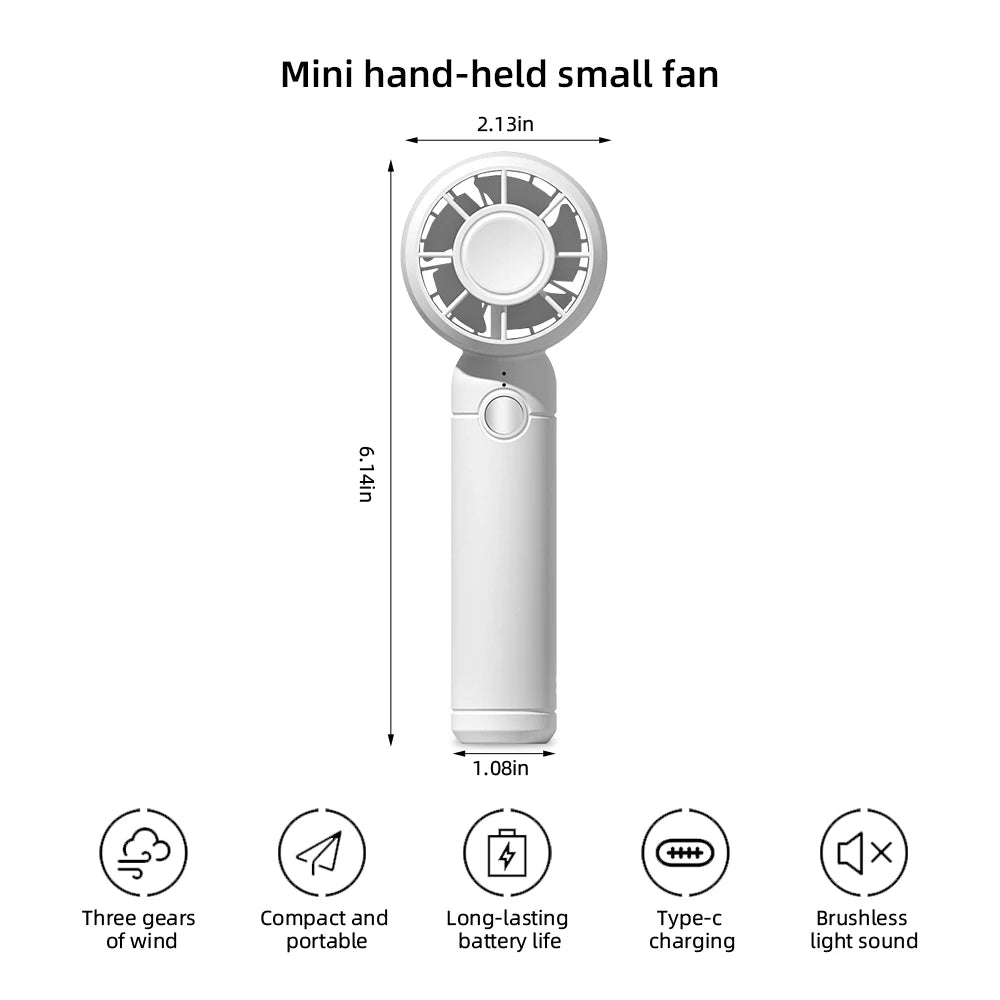 2025 USB Mini Fan - Rechargeable Portable Cooling for Office & Travel 🌬️✨