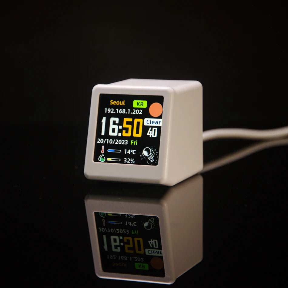 GeekMagic Ultra Smart WiFi Weather Station Bed Clock with Photo Album Gif Animation Desktop Decoration