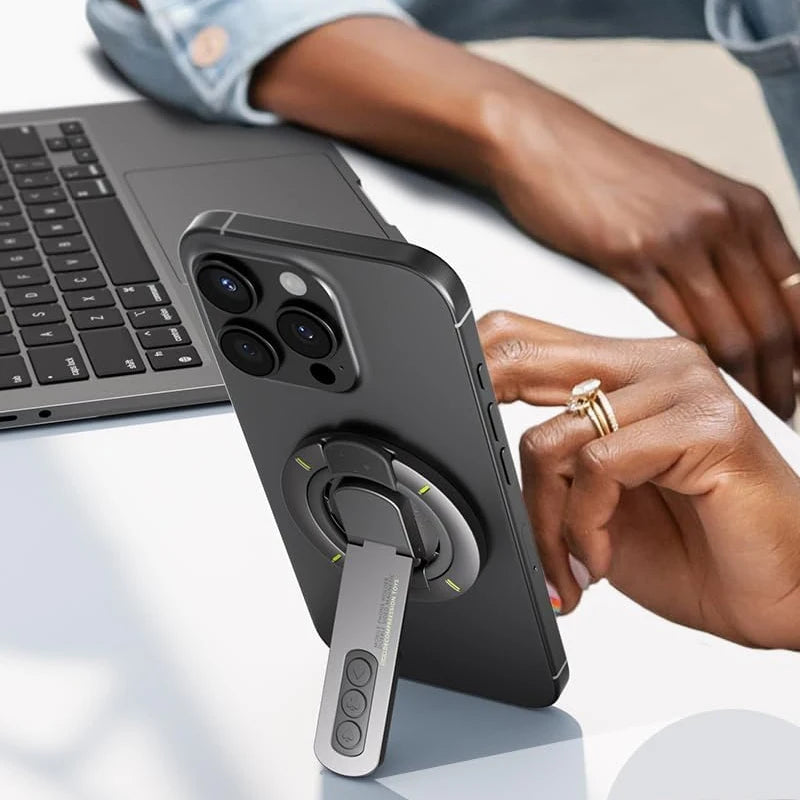 Magnetic Phone Ring Holder | Dual-Sided 360° Rotating Desktop Stand, Strong Magnetic Hold, Universal Fit for iPhone Samsung