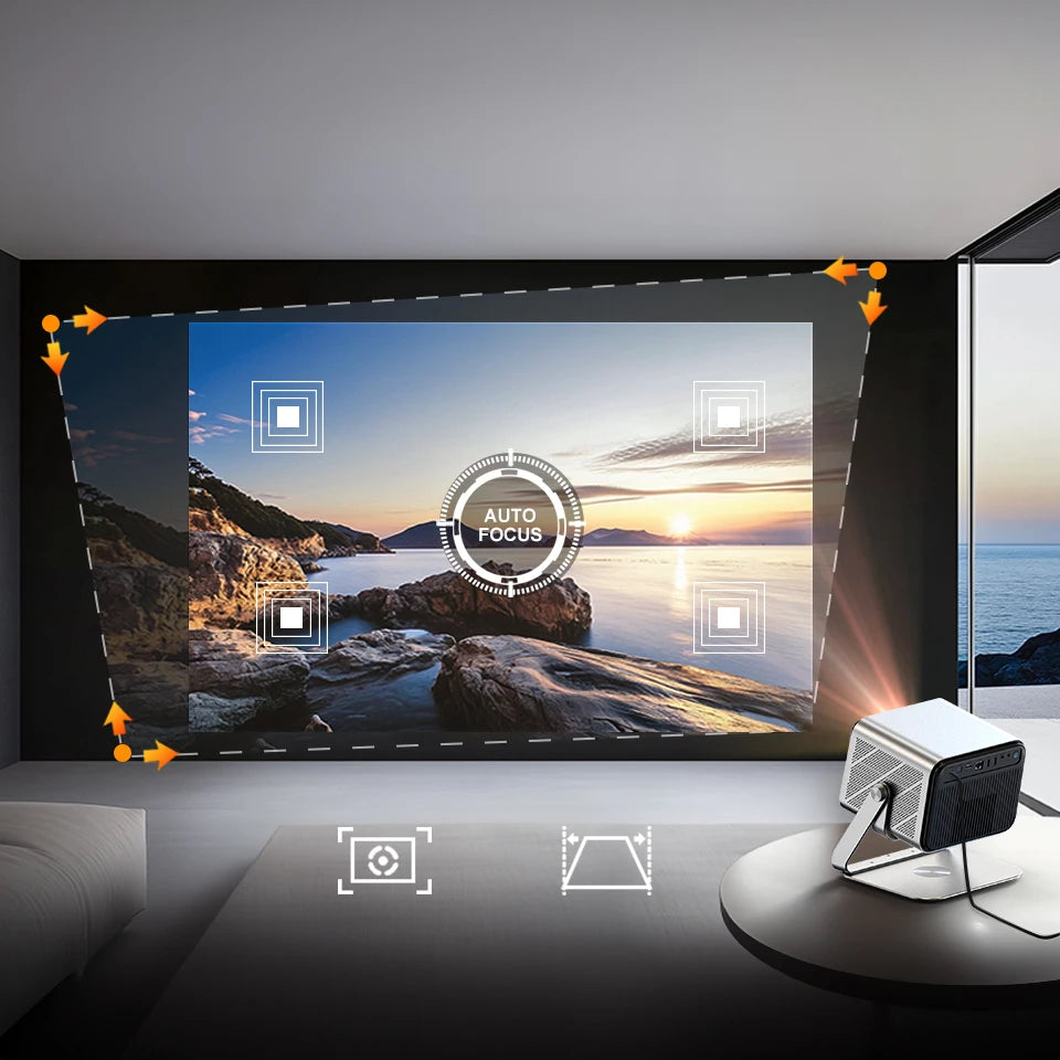 VEVSHAO V80 4K Projector Full HD1080P 2200 Anis Lumens Android 11.0 WiFi 6 Video Home Movie Theater Projectors with Base Stand