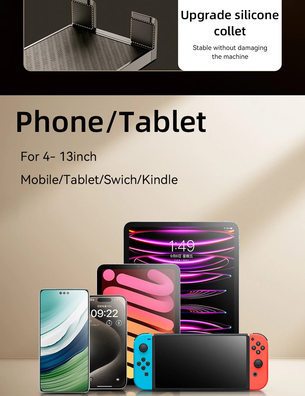 Desktop Mobile Phone & Tablet Holder – Folding Cantilever Bed Clip for Apple, Samsung, iPad 📱📲