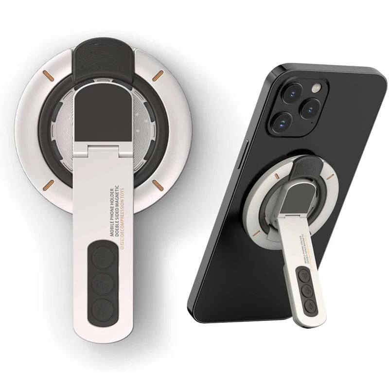 Magnetic Phone Ring Holder | Dual-Sided 360° Rotating Desktop Stand, Strong Magnetic Hold, Universal Fit for iPhone Samsung
