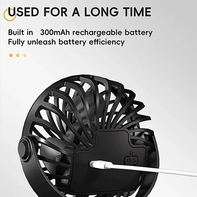 Rechargeable Portable Electric Fan 720° Rotating Hanging Clip Fan