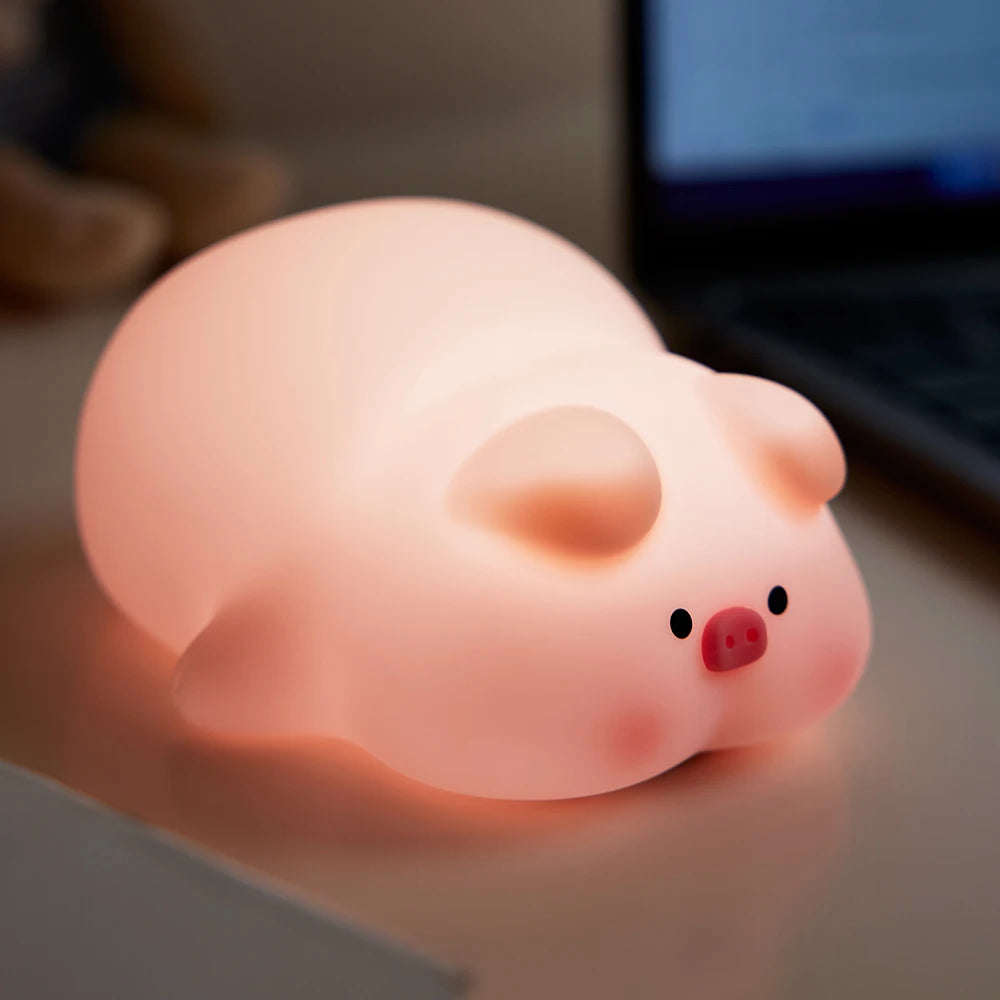 Kawaii Lion Night Light Rechargeable 3 Level Dimmable Silicone Sleeping Light
