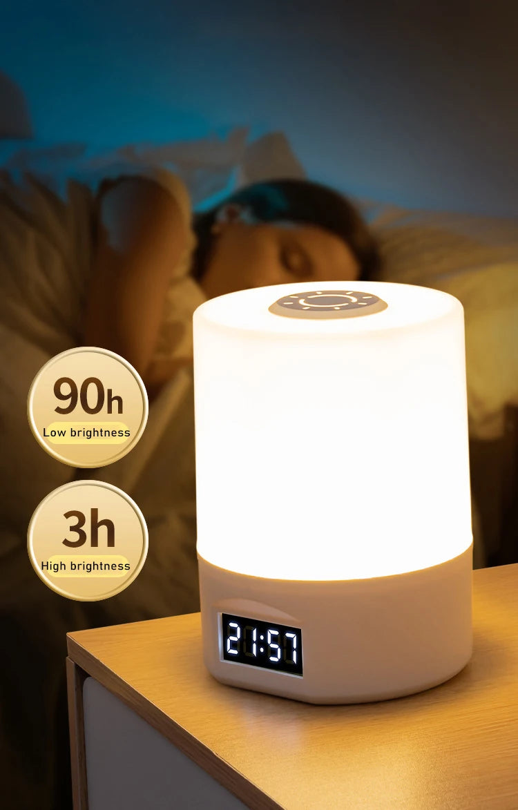 LED Night Light Clock - Touch Dimmable Bedside Desk Lamp for Kids & Adults 🕰️✨