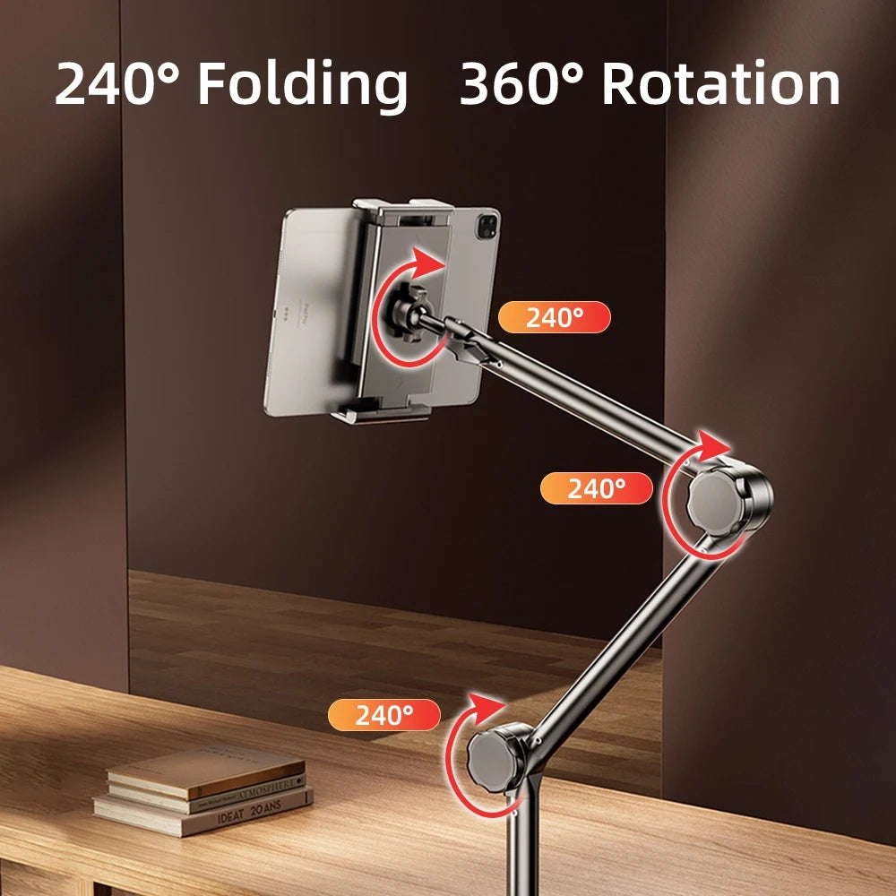 Desktop Mobile Phone & Tablet Holder – Folding Cantilever Bed Clip for Apple, Samsung, iPad 📱📲