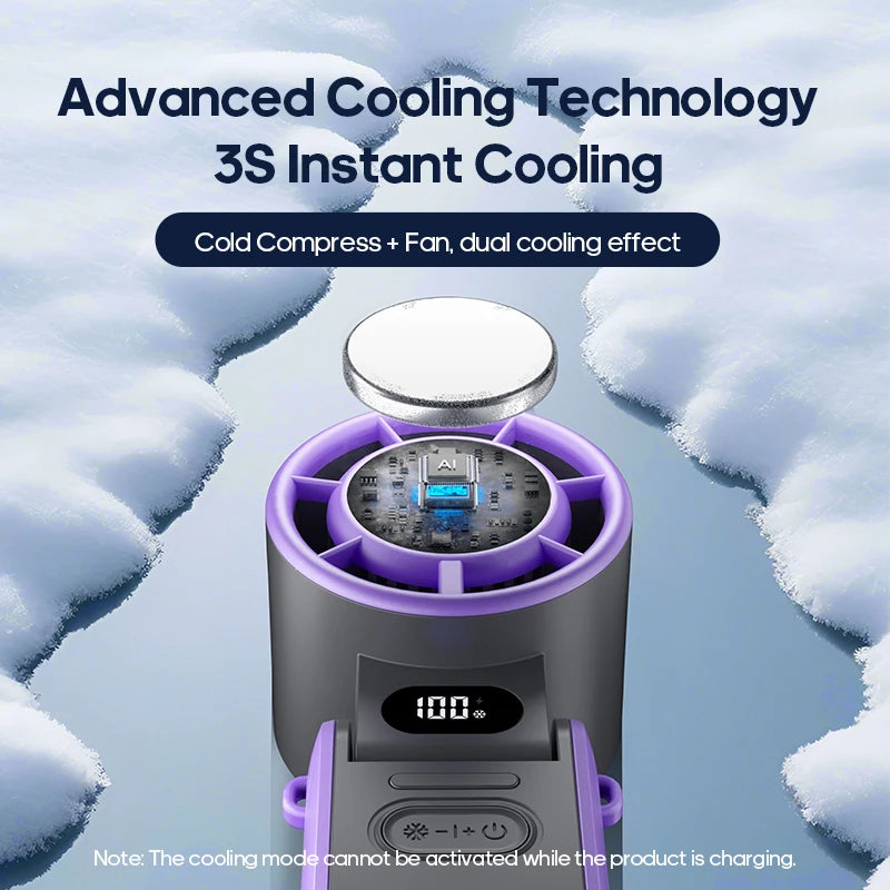 KINSCOTER Outdoor Foldable Portable Handheld Fan Mini Cooling Rechargeable 3600mAh 100-level Free Control High Speed Turbo Fan