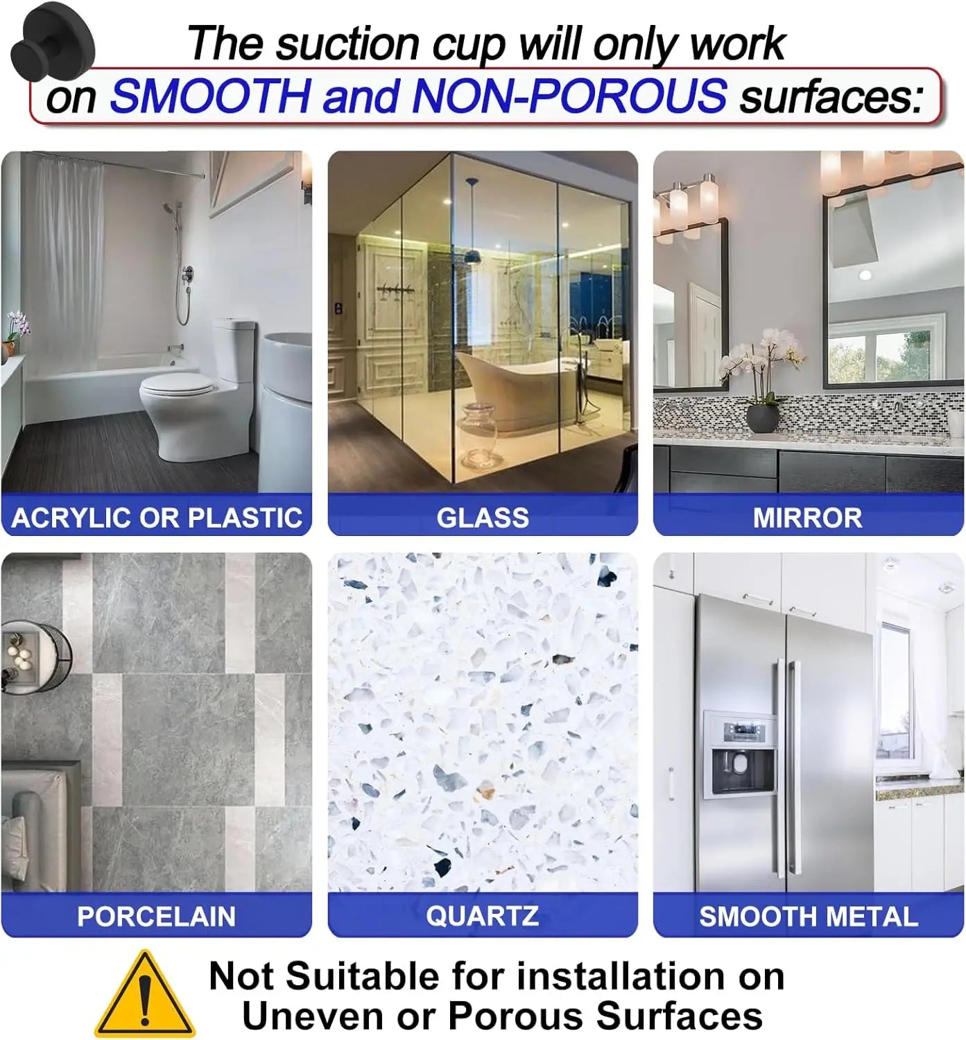 Strong Suction Cup Hook | Vacuum Lock Towel Holder, Waterproof & Reusable PP, No Drilling Required