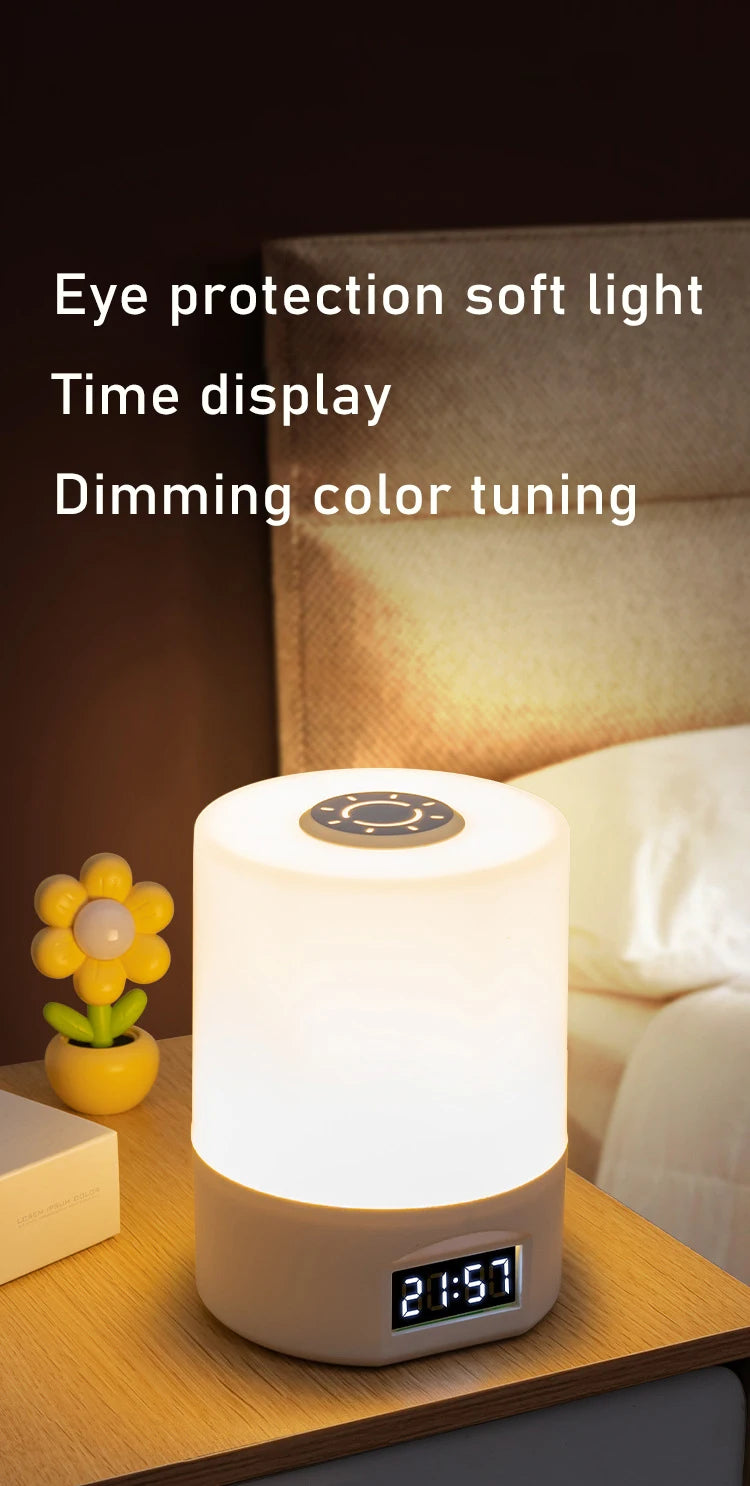 LED Night Light Clock - Touch Dimmable Bedside Desk Lamp for Kids & Adults 🕰️✨