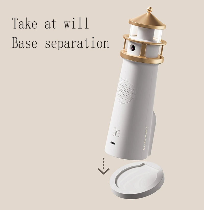 Floating Moon Lamp Projection Lighthouse Night Light with Bluetooth Speaker 🌙✨
