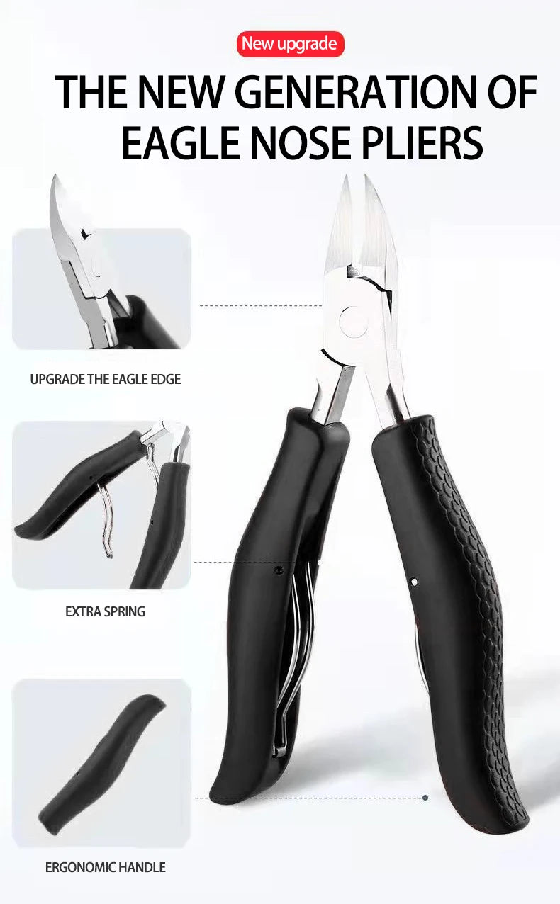 Professional 12-Piece Nail Care Set | Eagle Nose Pliers & Dead Skin Scissors for Paronychia, Thick Nails & Manicure