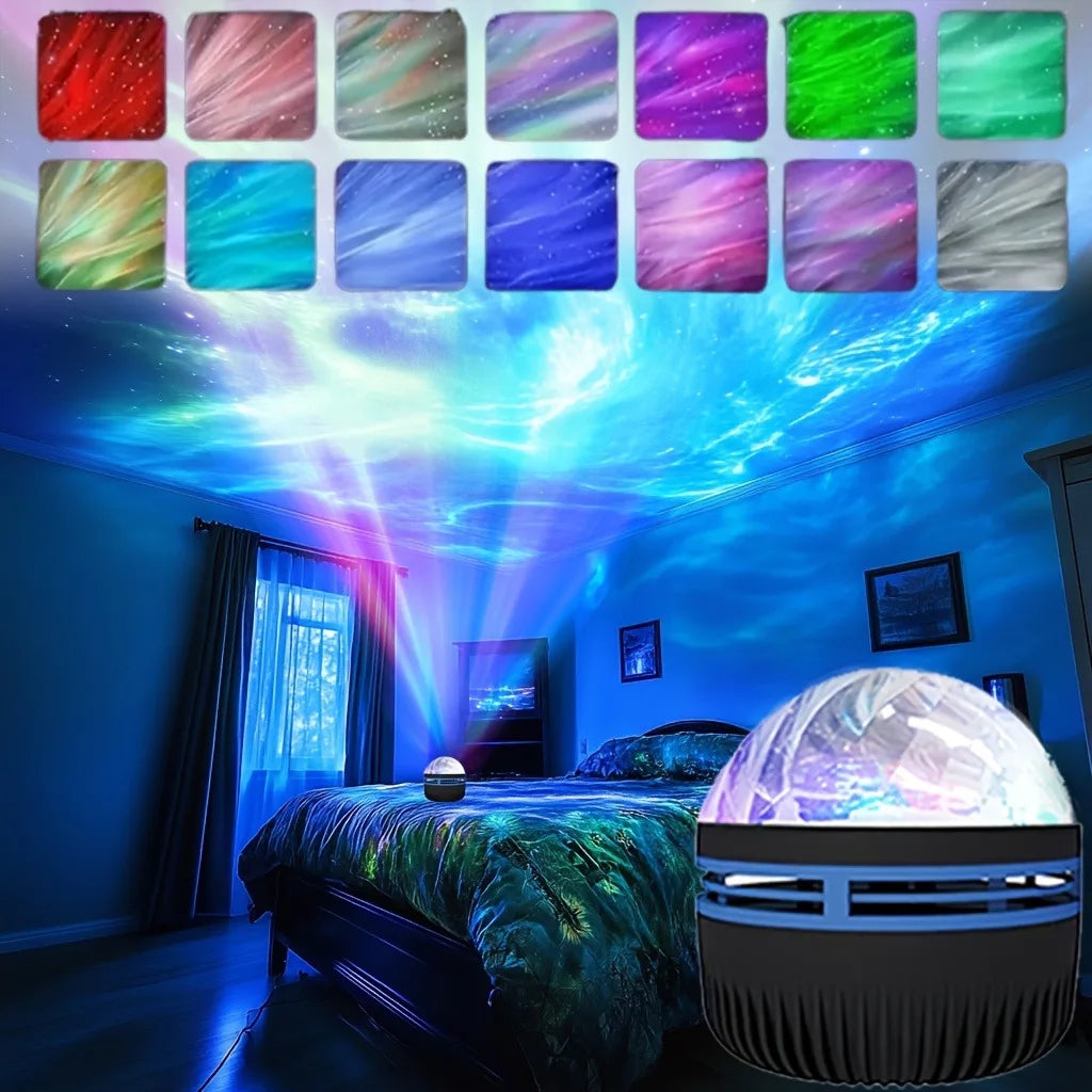 Water Ripple & Dreamy Aurora Projection Light - 7-Color USB Night Light 🌌✨