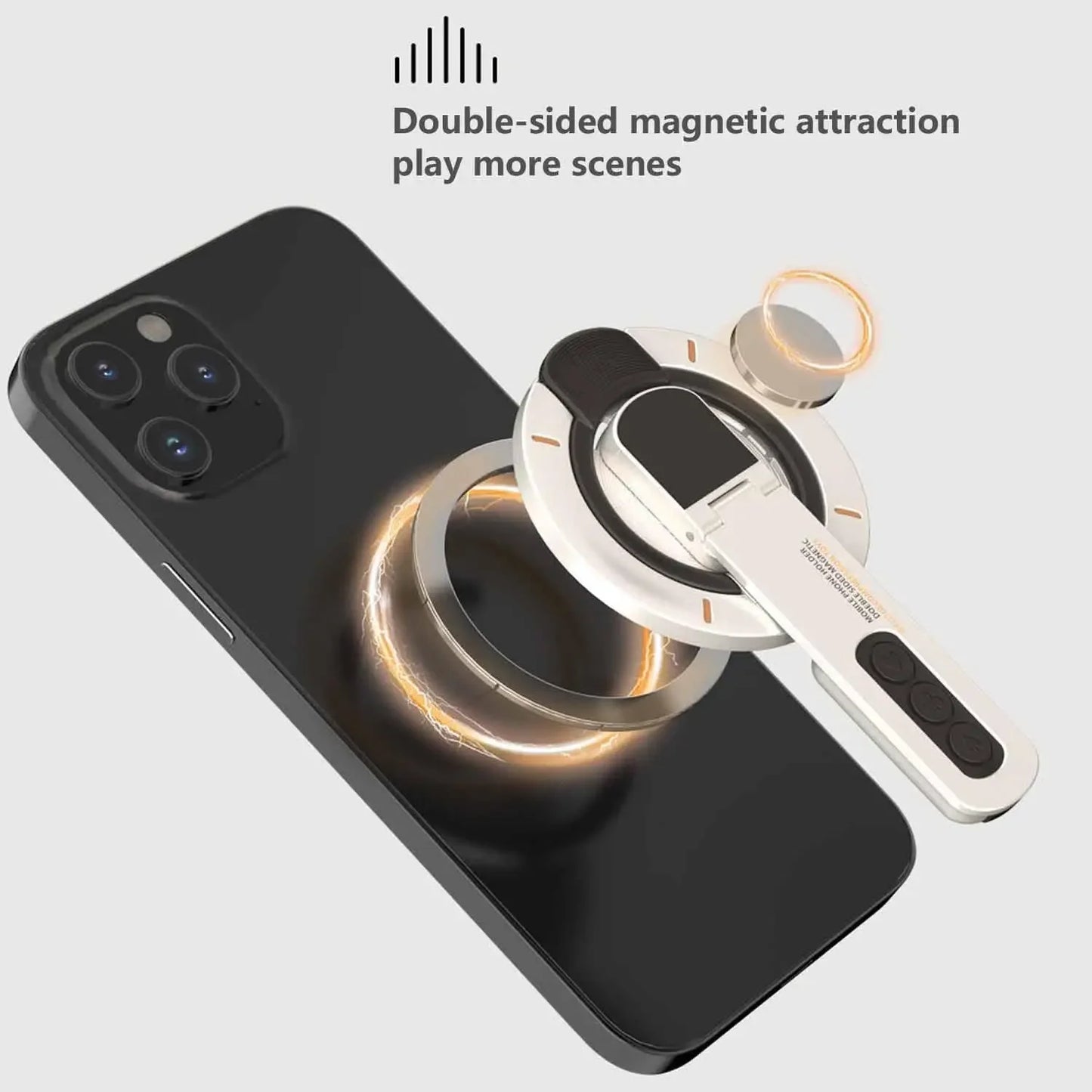 Magnetic Phone Ring Holder | Dual-Sided 360° Rotating Desktop Stand, Strong Magnetic Hold, Universal Fit for iPhone Samsung